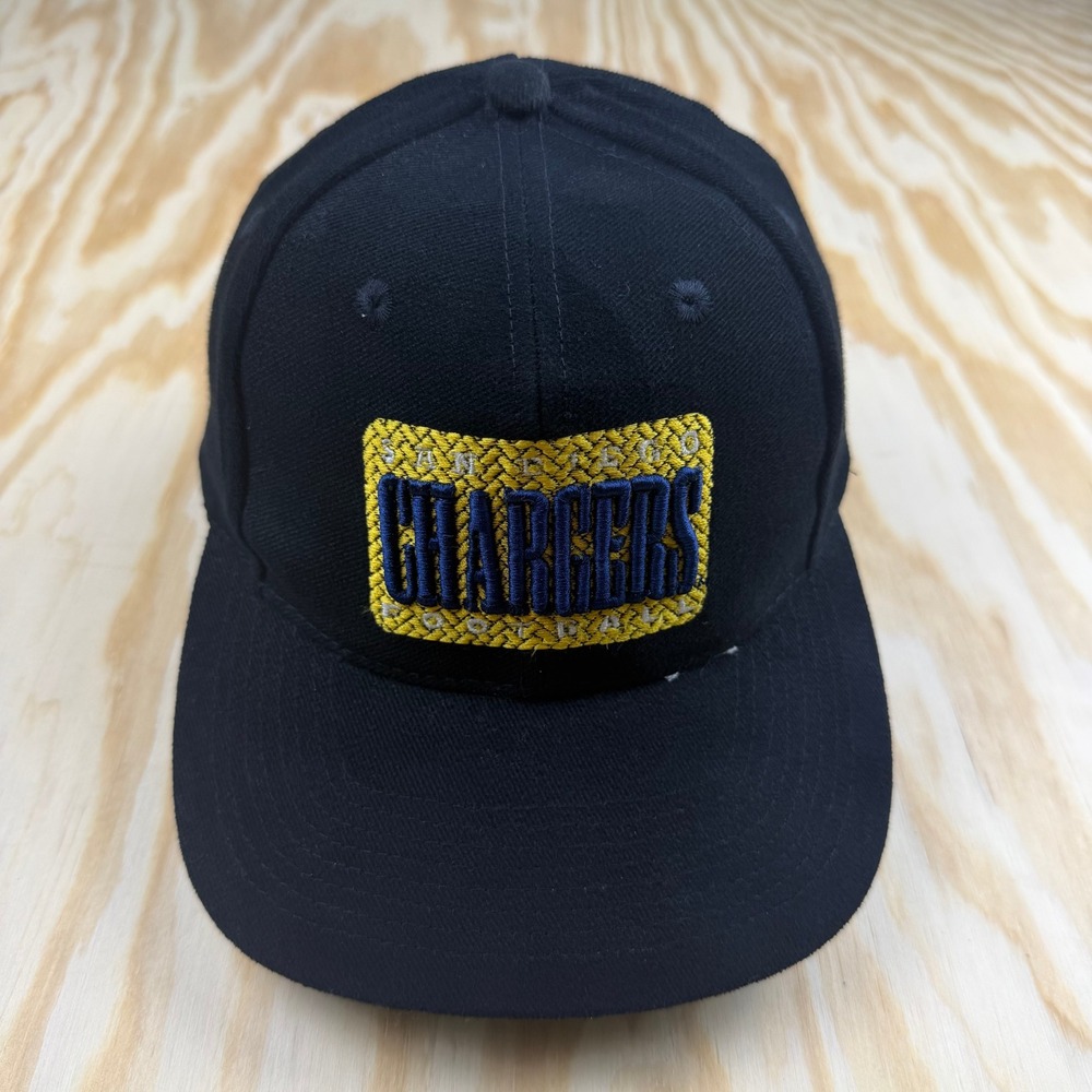 Vintage San Diego Chargers Snapback Hat Team NFL Eastport Black Cap‎ 90s Retro